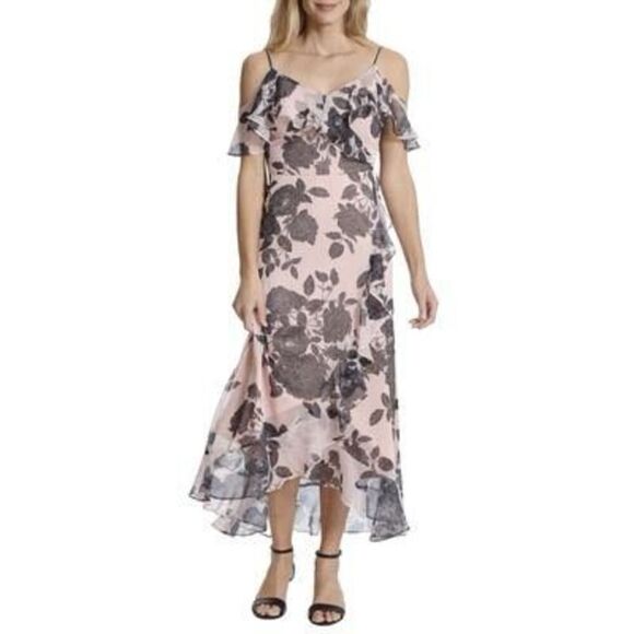 Petites Womens Printed Maxi Maxi Dress Size 14P - Picture 1 of 3